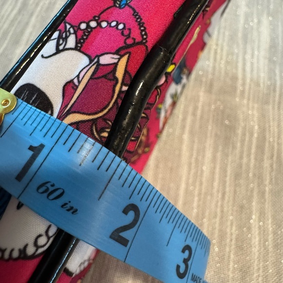 Betsey Johnson Pink Skull and Rose cosmetic Bag - Picture 8 of 11